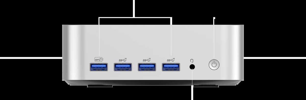 GEEKOM A7 Max 전면 단자